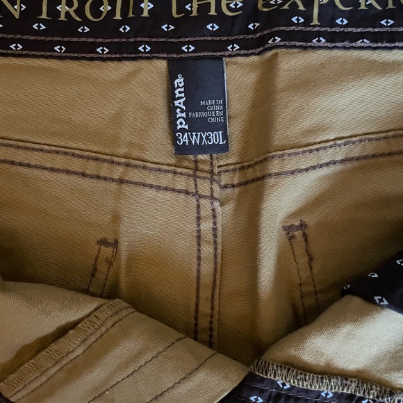 Prana Men’s Mustard Orange Large Hiking Pants - Picture 7 of 8